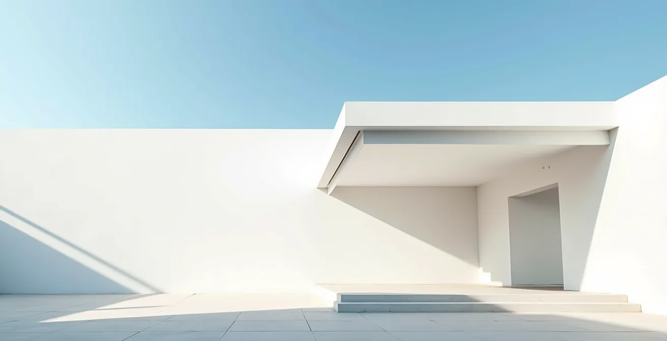 Vue architecturale montrant l'intégration harmonieuse d'un store banne sur façade moderne